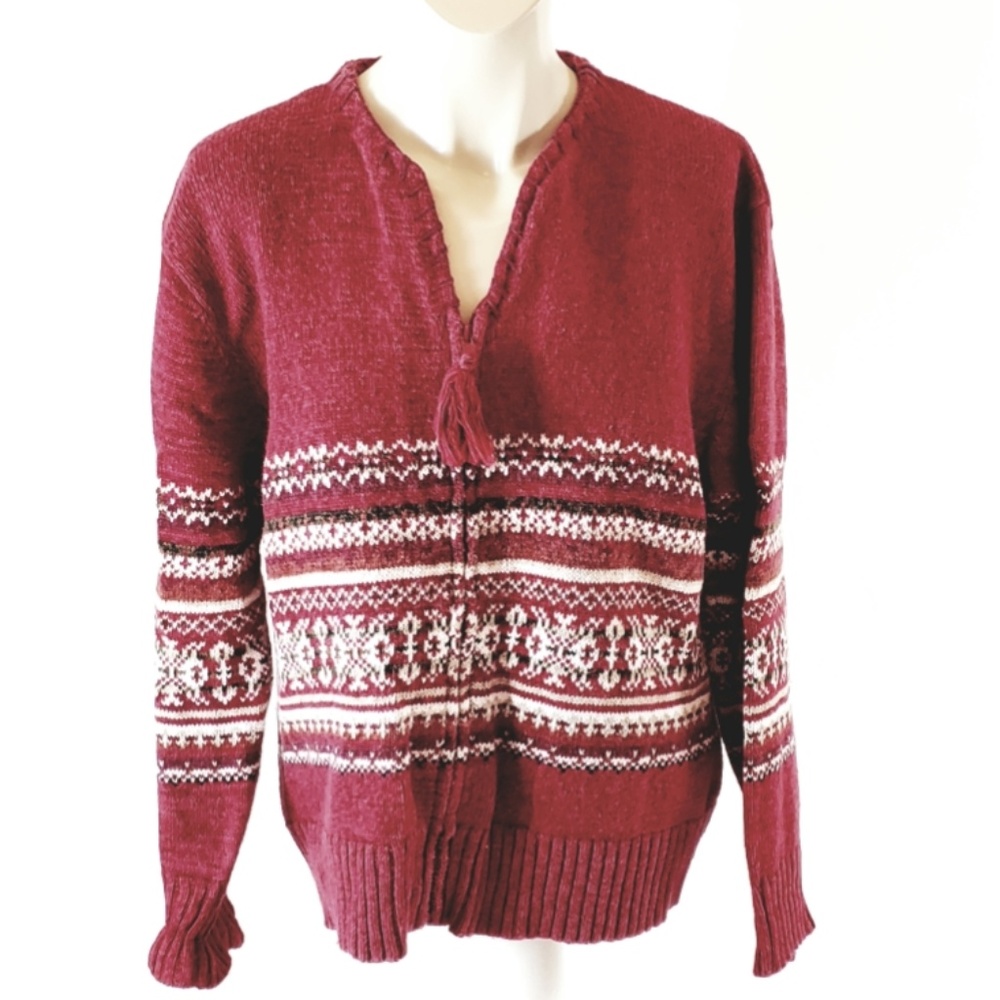Tiara International Sweater Red Full Zip